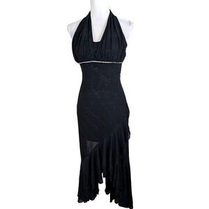 Nikki Italy ~Youth Size 5~ Black Formal Sparkling Halter Dress Prom/Evenig